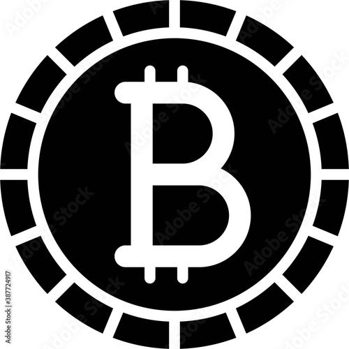 Bitcoin cryptocurrency vector icon, decentralized digital currency
