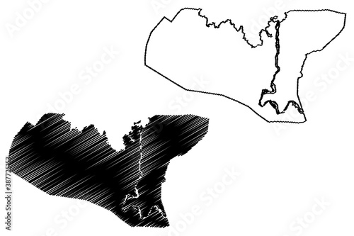 Bahir Dar City (Federal Democratic Republic of Ethiopia, Amhara Region) map vector illustration, scribble sketch City of Bahir Dar map