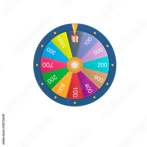 Game roulette. Rotating wheel, vector illustration