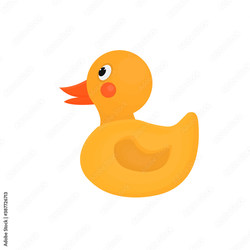 Rubber yellow duck. Duck toy, vector illustration Rubber yellow duck. Duck toy, vector illustration