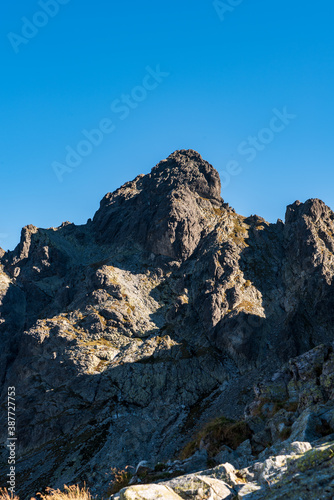 Diva veza mountain peak in Vysoke Tatry mountains in Slovakia
