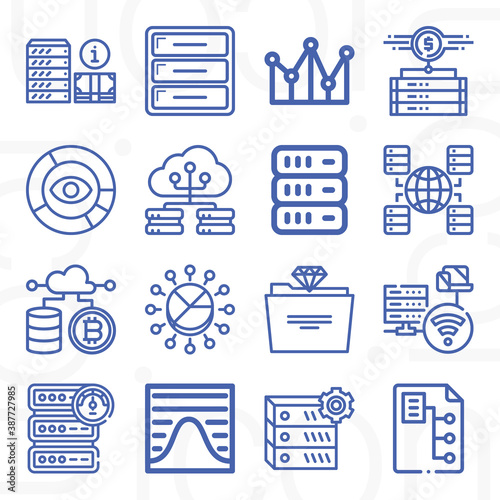 16 pack of big data  lineal web icons set