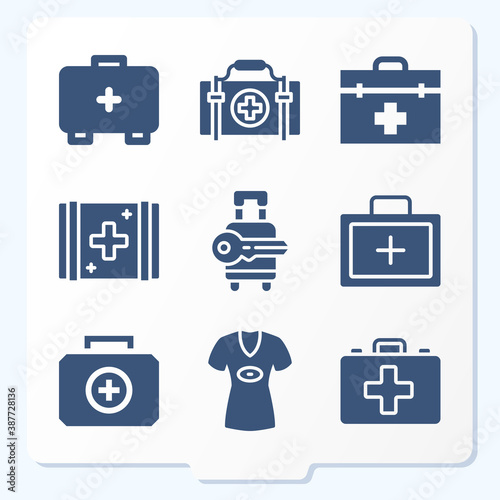 Simple set of 9 icons related to sewing