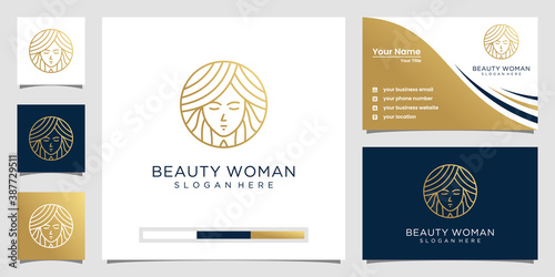 Beauty women logo design, with line concept. logo design inspiration for skin care, salons and spa
