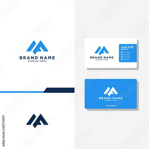 Letter M and F combination concept logo designs business card
