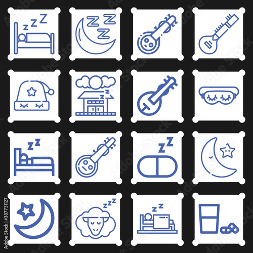 16 pack of rem  lineal web icons set