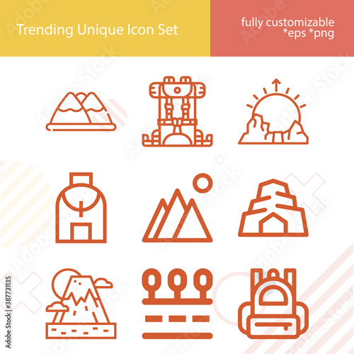 Simple set of assert related lineal icons.