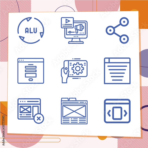 Simple set of 9 icons related to suggestion