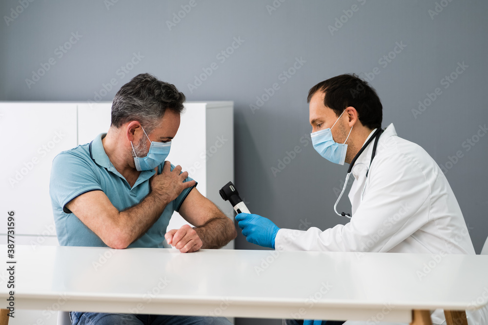 Fototapeta premium Doctor Skin Acne Dermatology Disease Test