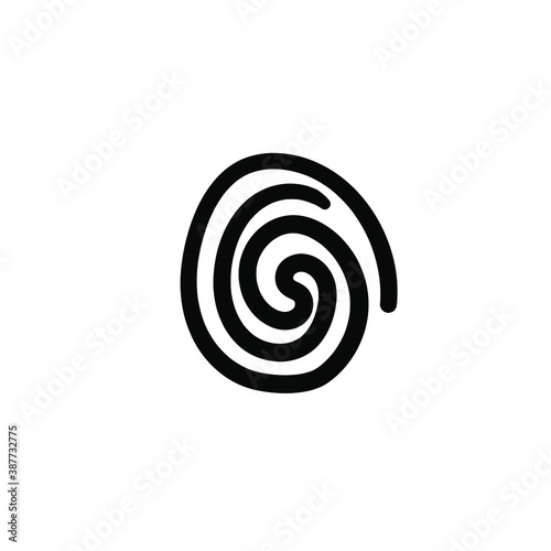 Hand drawn fingerprint. Simple vector icon