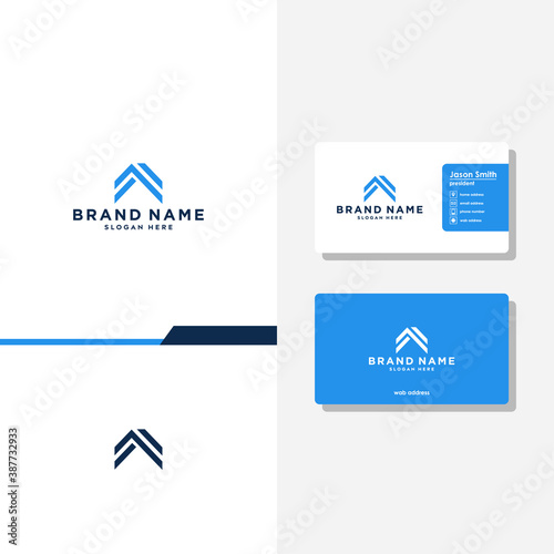 Letter A arrow up concept logo designs business card