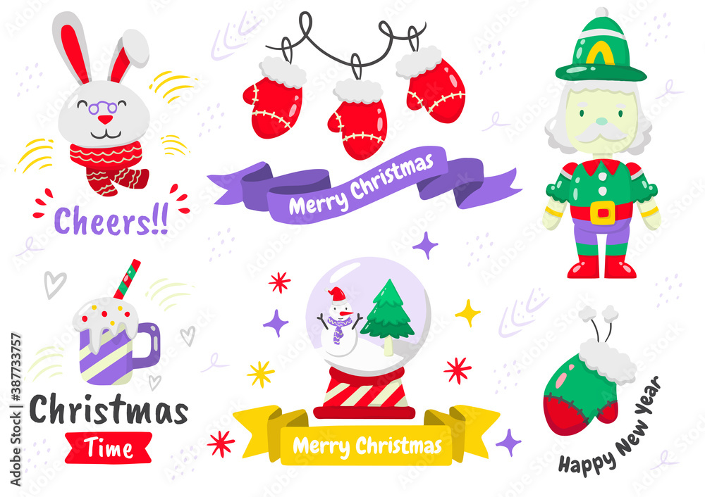 Fototapeta premium christmas label Vector Logo for banner
