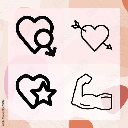 Simple set of muscle related lineal icons