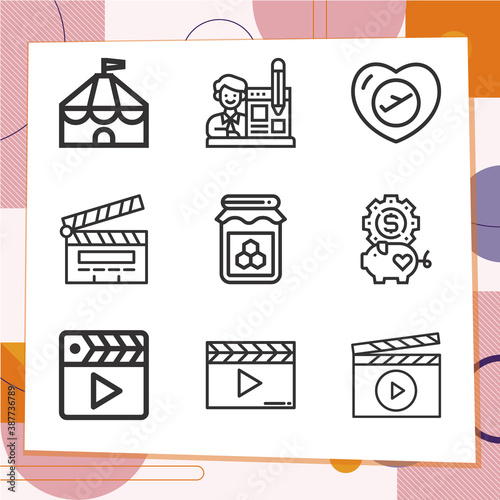 Simple set of 9 icons related to loved one