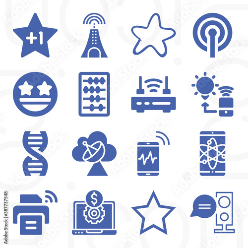 16 pack of astronomy  filled web icons set