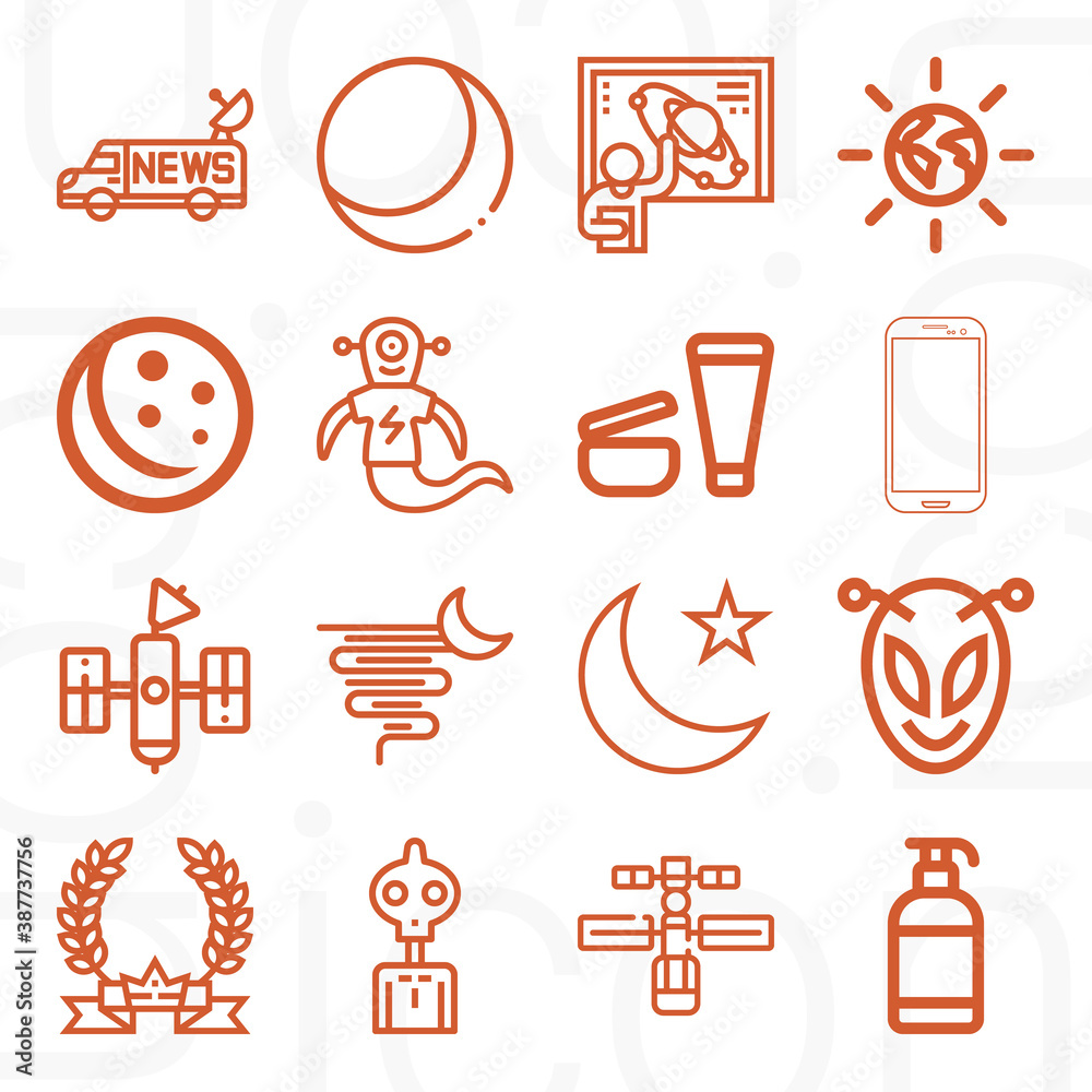 16 pack of universe lineal web icons set 16 pack of universe lineal web icons set