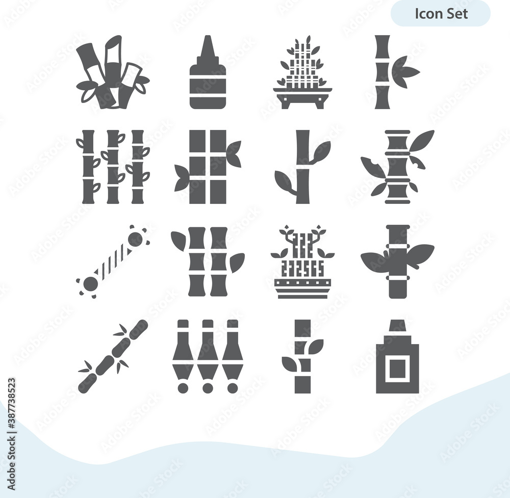 Fototapeta premium Simple set of sticks related filled icons.