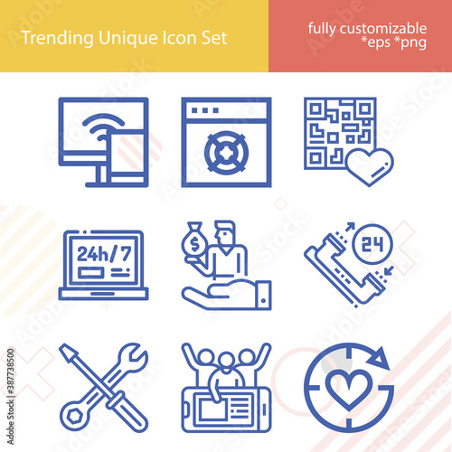 Simple set of complaints related lineal icons.