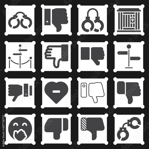 16 pack of contempt  filled web icons set