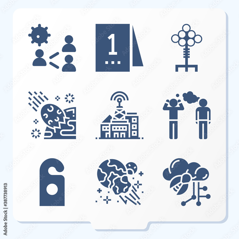 Simple set of 9 icons related to incident - obrazy, fototapety, plakaty 