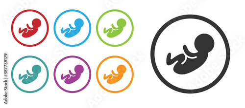 Black Baby icon isolated on white background. Set icons colorful. Vector.