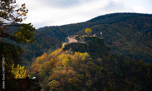 The Saffenburg in Mayschoss on a sunny autumn day