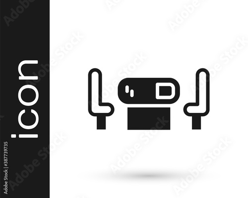 Black Poker table icon isolated on white background. Vector.