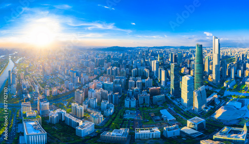 Scenery of CBD aerial photography in Guangzhou City, Guangdong Province, China