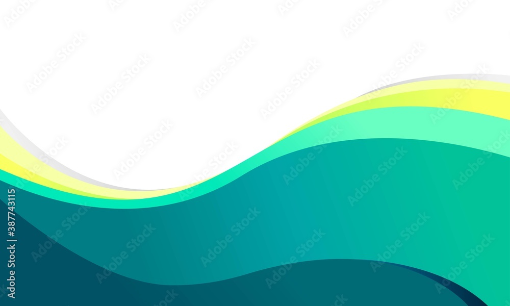 Abstract wave green background. blue gradient vector wallpaper for ...