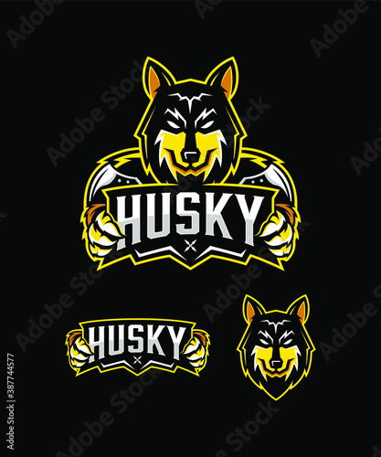 siberian husky illustration set