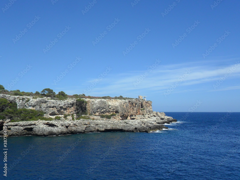 The beautiful nature and coastal landscapes of the Balearic Island of Mallorca in the Spanish Mediterranean Ocean