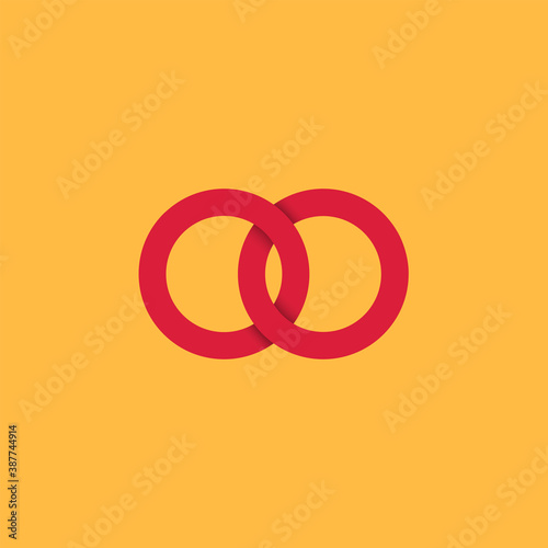 Red oo infinity letter and number 8 logo