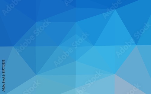 Light BLUE vector shining triangular template.