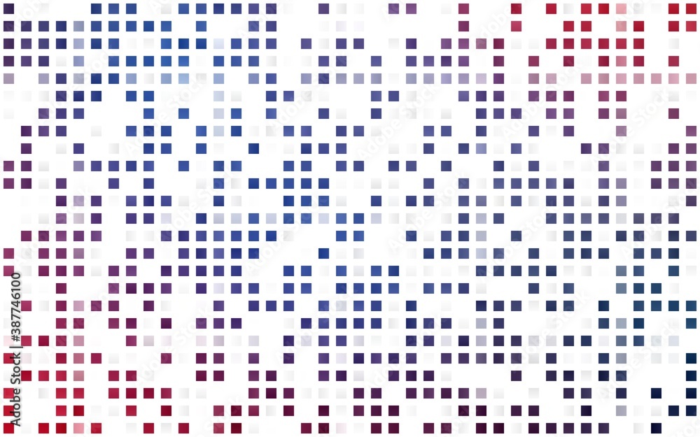 Light Blue, Red vector seamless pattern in square style.
