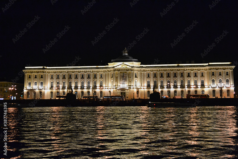Palace in night Lenungrad