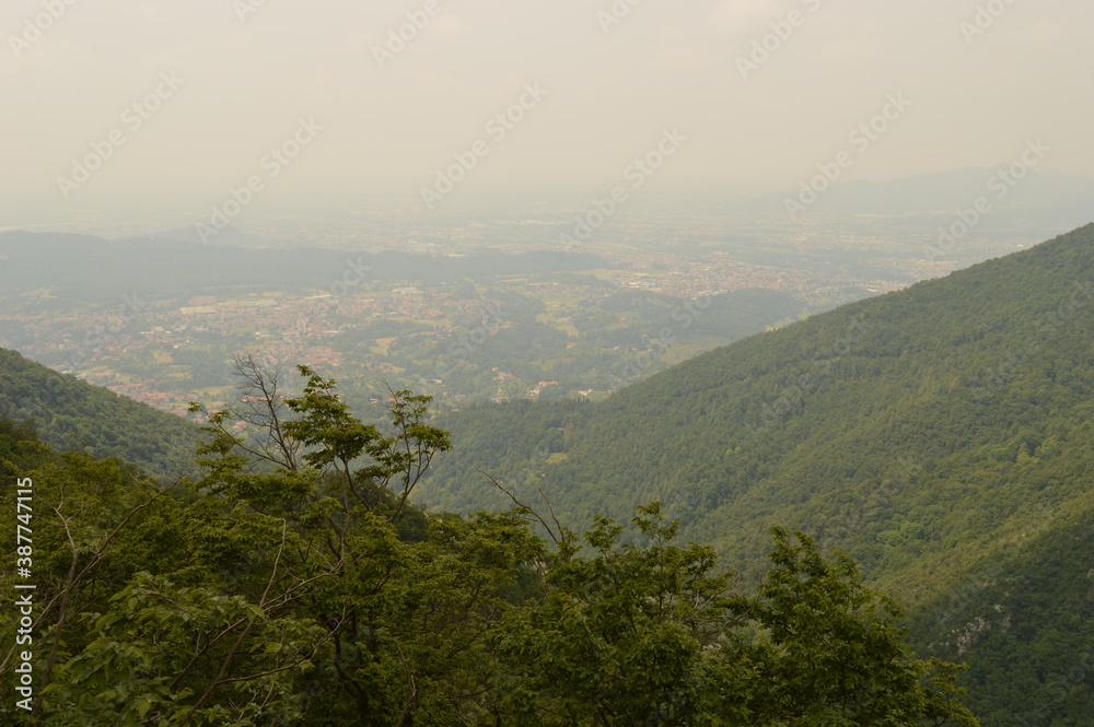 Fototapeta premium Hiking in the Bergamo mountain region of Lombardy in Northern Italy