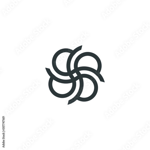 Vortex Circle logo abstract circle shape - spiral motion twirl twist curve rotation spin whirlpool radial warp geometric shape for businesses - spinning circle