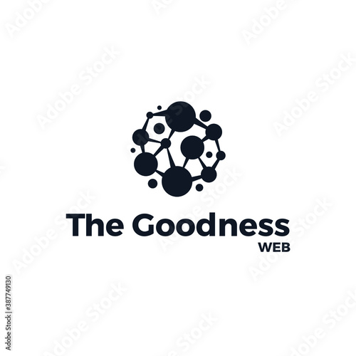 Network logo connecting people - business communication internet social web abstract global community team information modern world marketing tech globe link worldwide