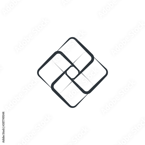 Rhombus Logo - Cube block element perspective geometric abstract design vector line art geometry shape grid mosaic finance business