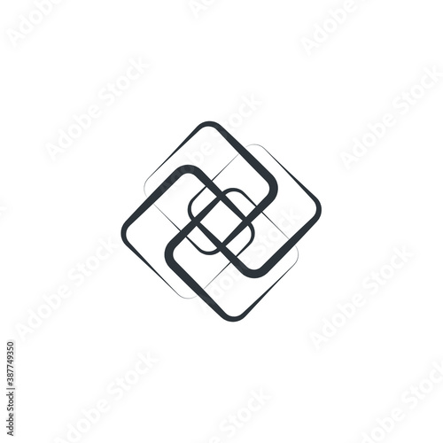 Rhombus Logo - Cube block element perspective geometric abstract design vector line art geometry shape grid mosaic finance business
