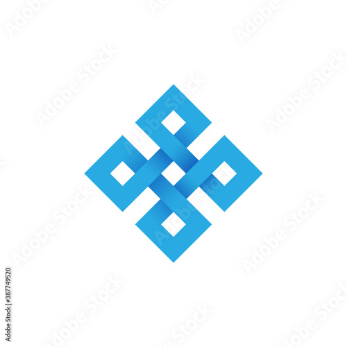 Rhombus Logo - Cube block element perspective geometric abstract design vector line art geometry shape grid mosaic finance business