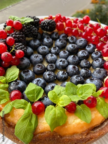 tart with blueberries