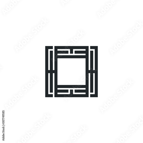 Square Cube Logo - block element perspective geometric abstract design vector line art geometry shape grid mosaic
