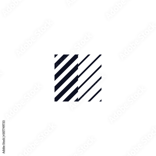 Square Cube Logo - block element perspective geometric abstract design vector line art geometry shape grid mosaic