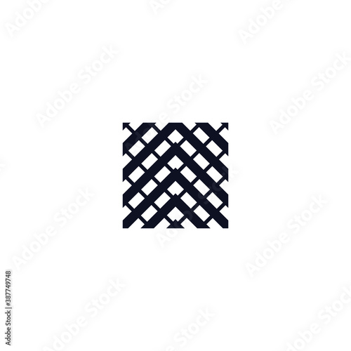 Square Cube Logo - block element perspective geometric abstract design vector line art geometry shape grid mosaic