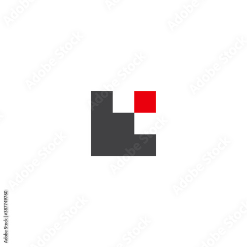 Square Cube Logo - block element perspective geometric abstract design vector line art geometry shape grid mosaic