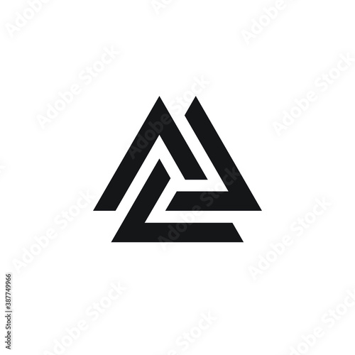 Triangle logo - abstract prism geometric shape graphic geometry line futuristic polygonal layout marketing perspective corporate tech delta spectrum business