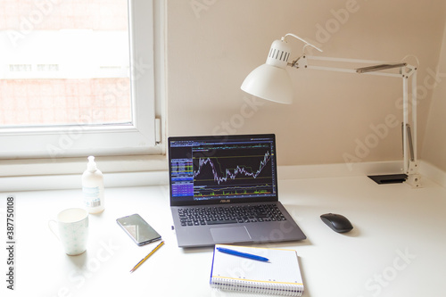 work table in the home of a business person