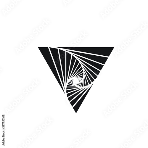 Triangle logo upside down - abstract prism geometric shape graphic geometry line futuristic polygonal layout marketing perspective corporate tech delta spectrum business