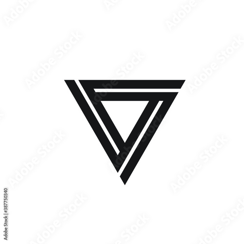 Triangle logo upside down - abstract prism geometric shape graphic geometry line futuristic polygonal layout marketing perspective corporate tech delta spectrum business